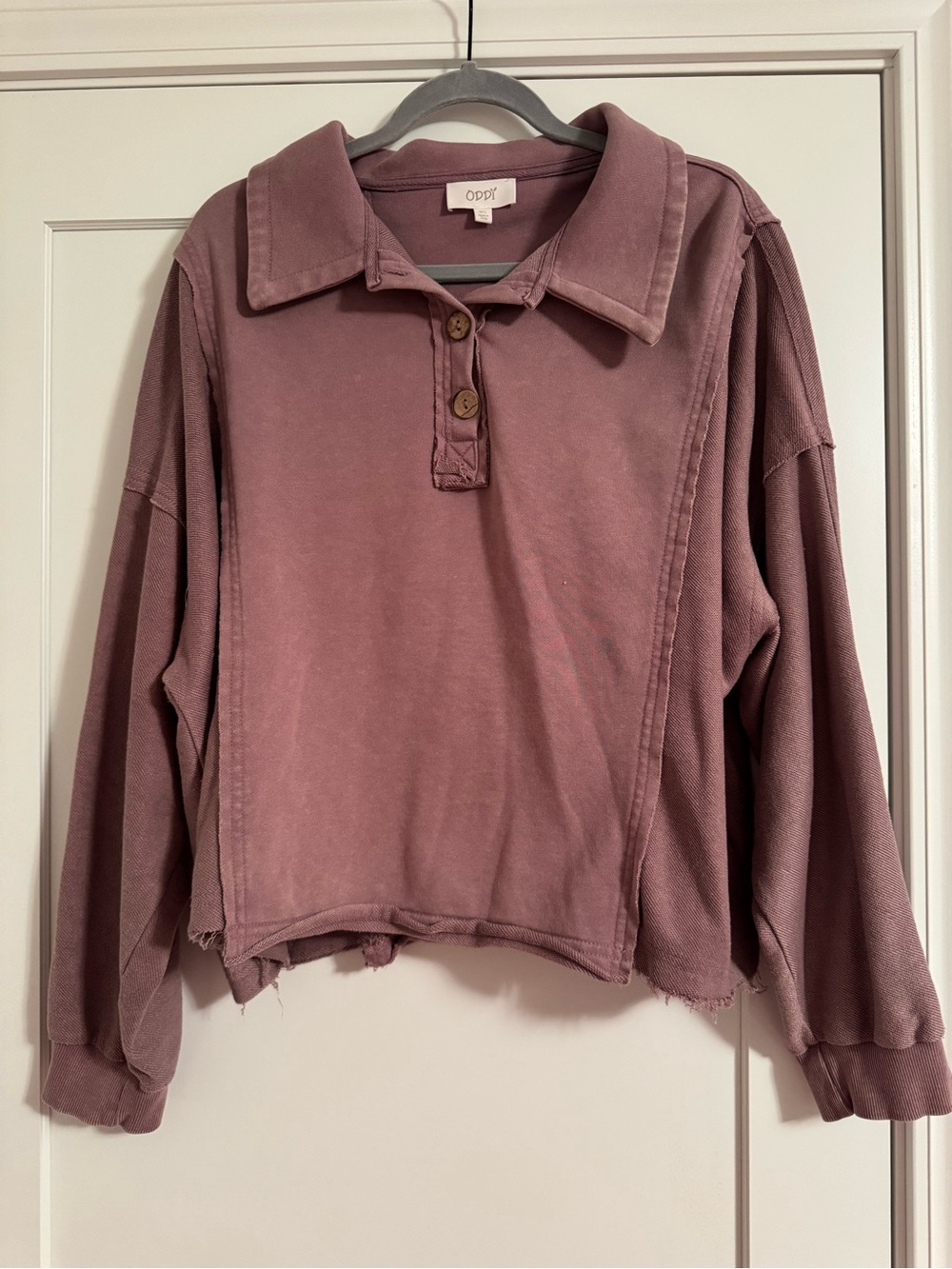 Oddi Mauve Pullover Collared Sweatshirt
